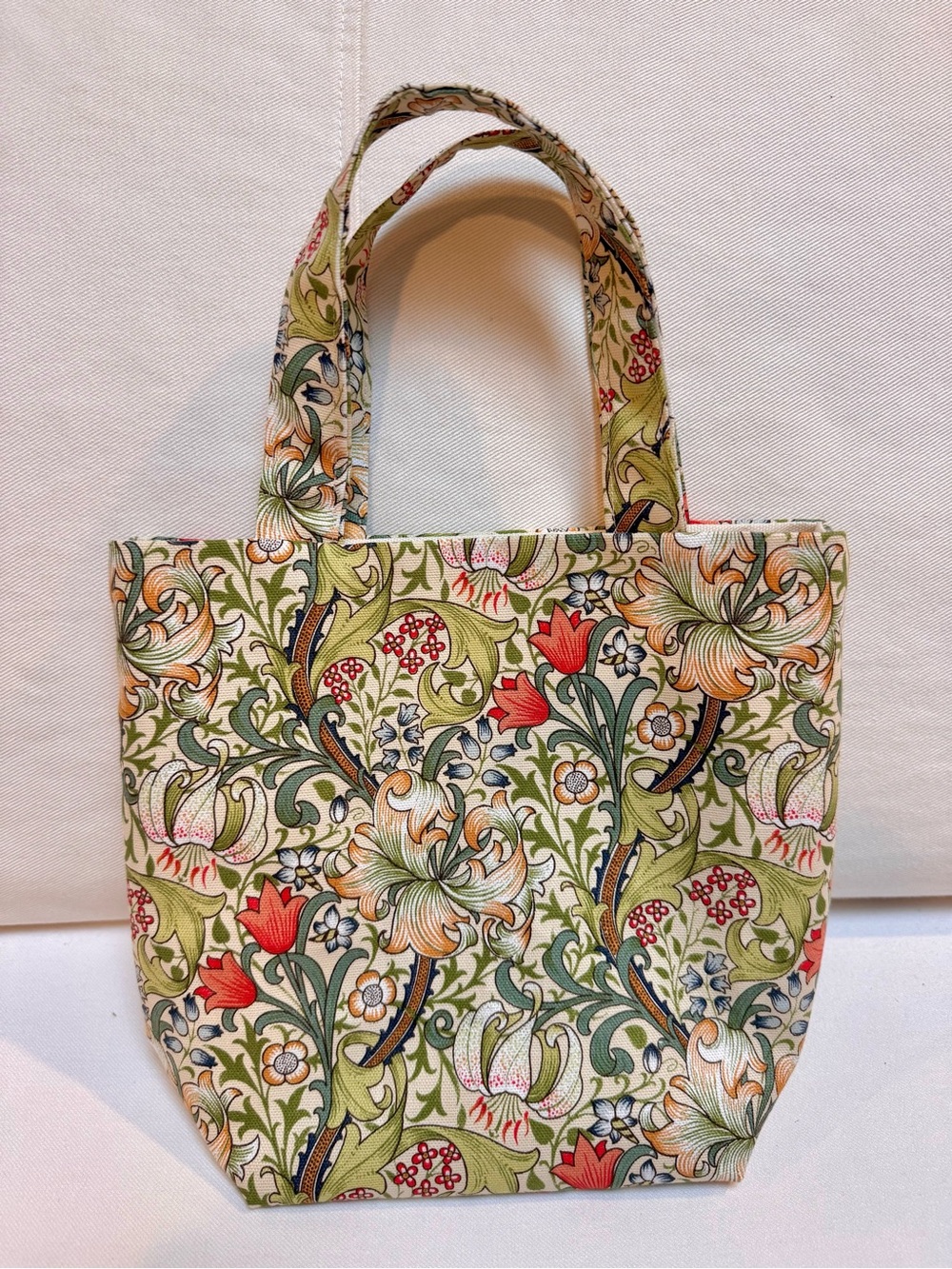 Handmade Floral William Morris Pattern Tote Bag - Green